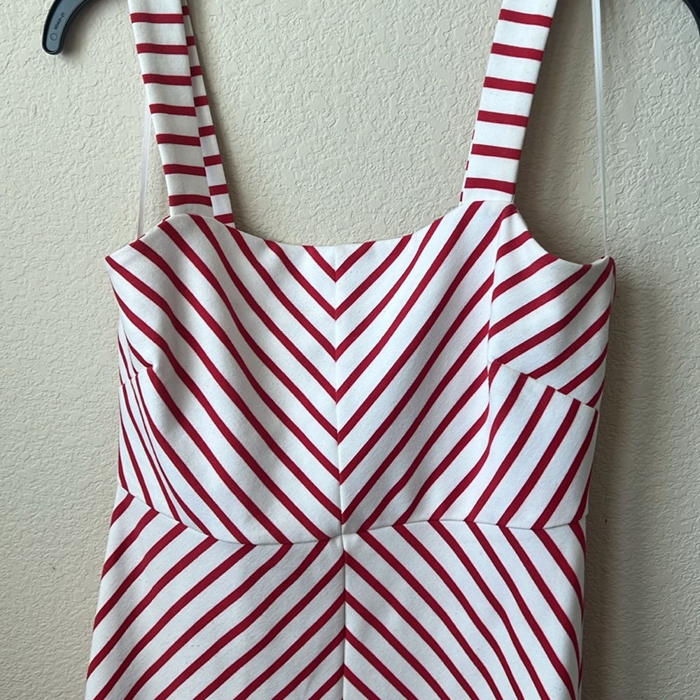 Red and white striped summer dress